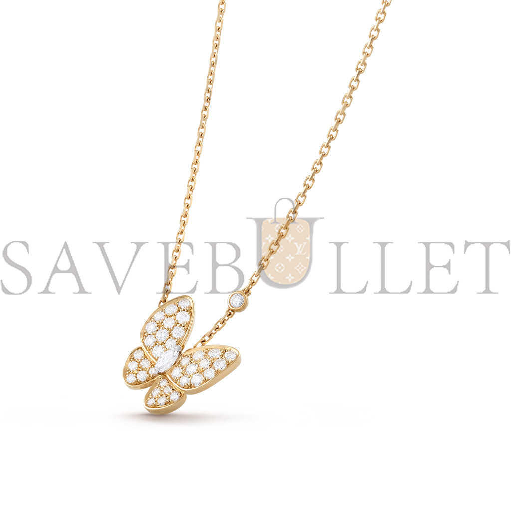 v*n cl*f arpels two butterfly pendant - yellow gold, Di*m*nd  vcarp3dp00